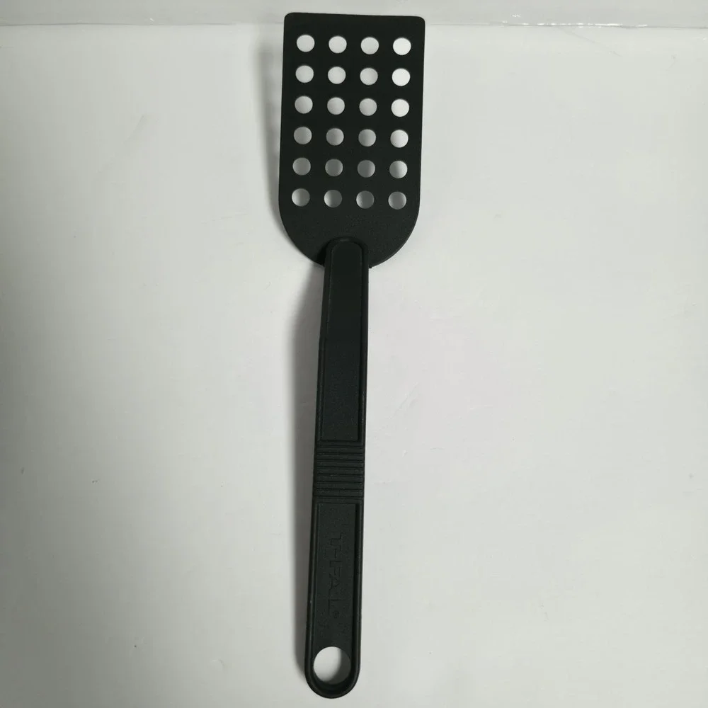 Vintage T-Fal Black Nylon Slotted Spatula Turner Holes Flipper Cooking Utensil